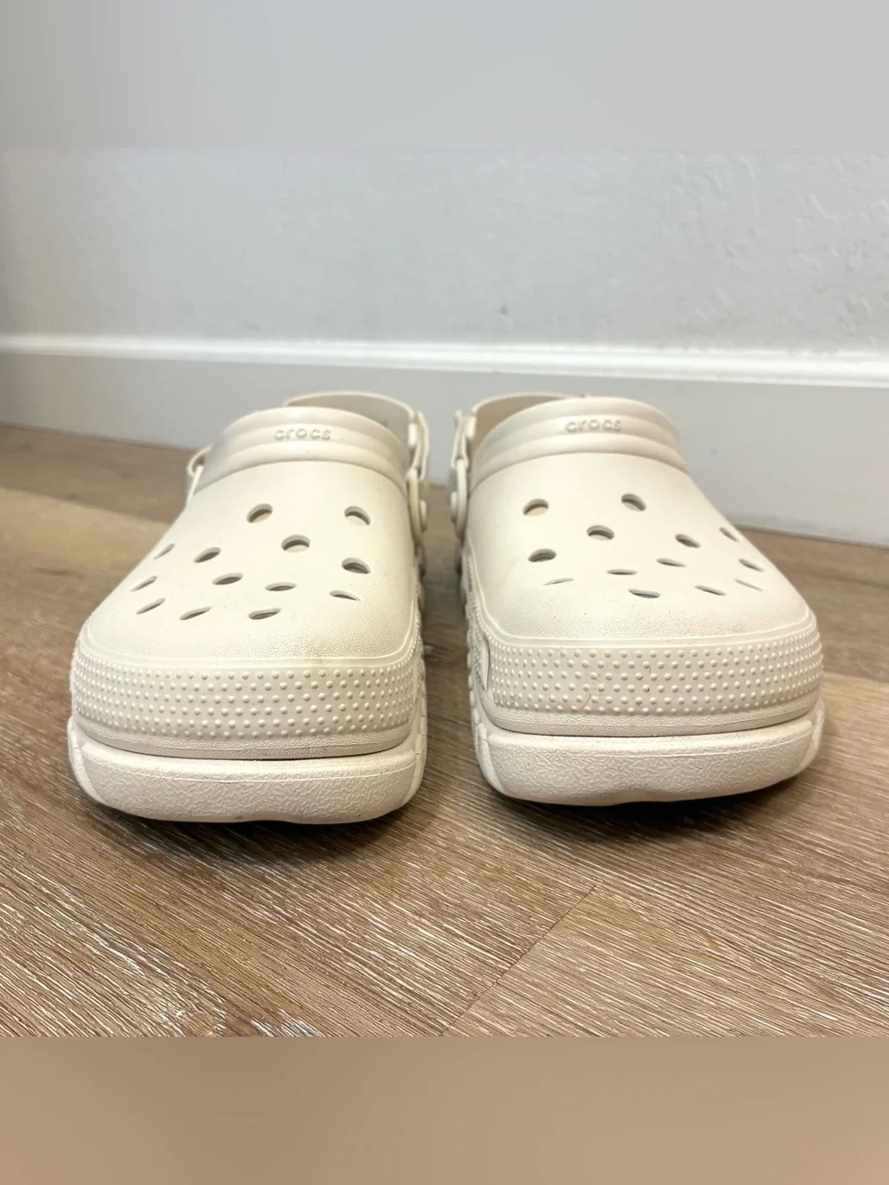 Crocs Duet Max II Clog Adjustable Straps Sandals White Beige Men’s US 12